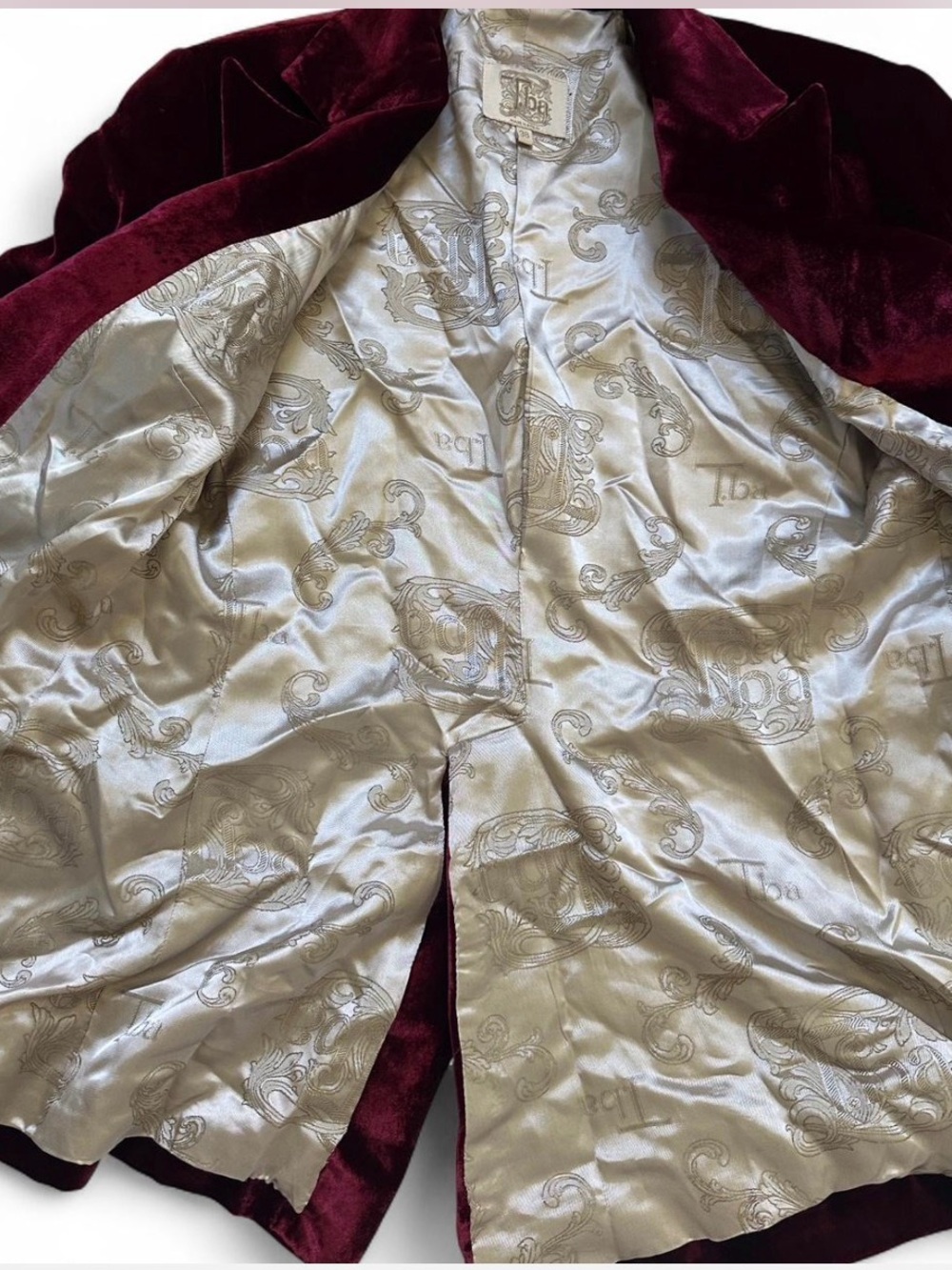 T.ba Swing Lux Silk Velvet Jacket in Wine - Picture 3 of 6